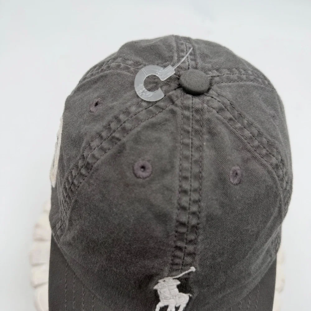 Polo Ralph Lauren Kids Big Pony Baseball Cap Gray Adjustable Hat Size 4-7